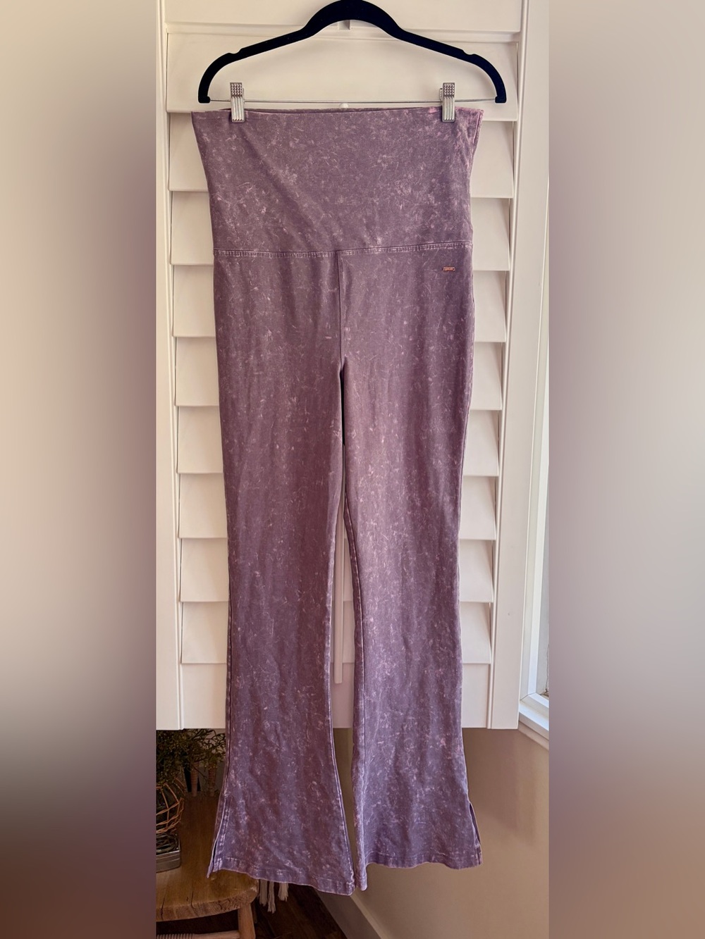 PINK Victoria's Secret High Waist Acid Wash Flare Leggings